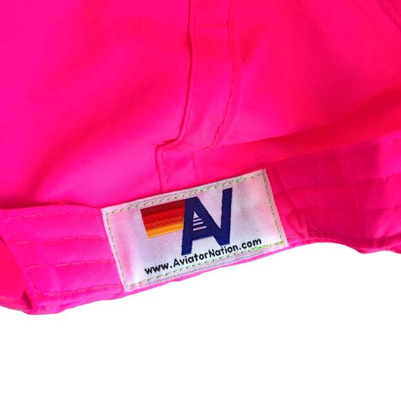 Aviator Nation Signature Venice Vintage Nylon Trucker Hat Neon Pink Logo Patch main image 8